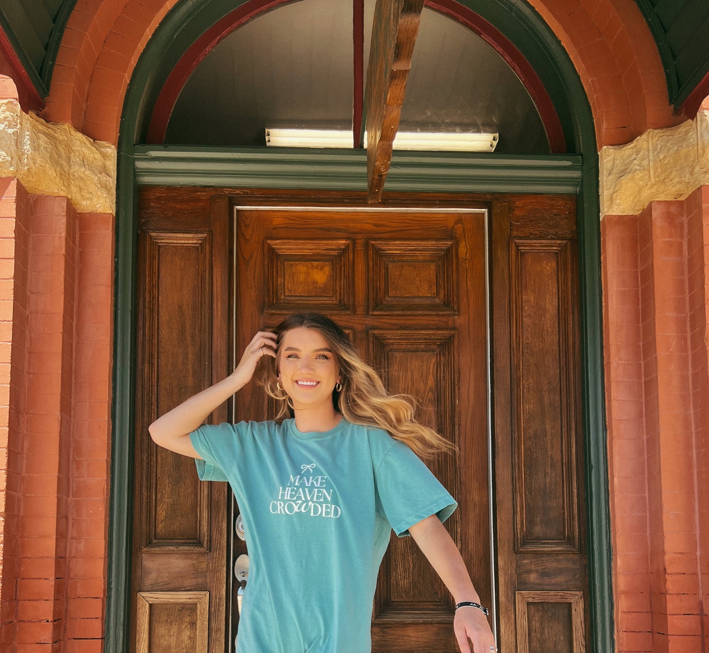 "Make Heaven Crowded Tee" Seafoam